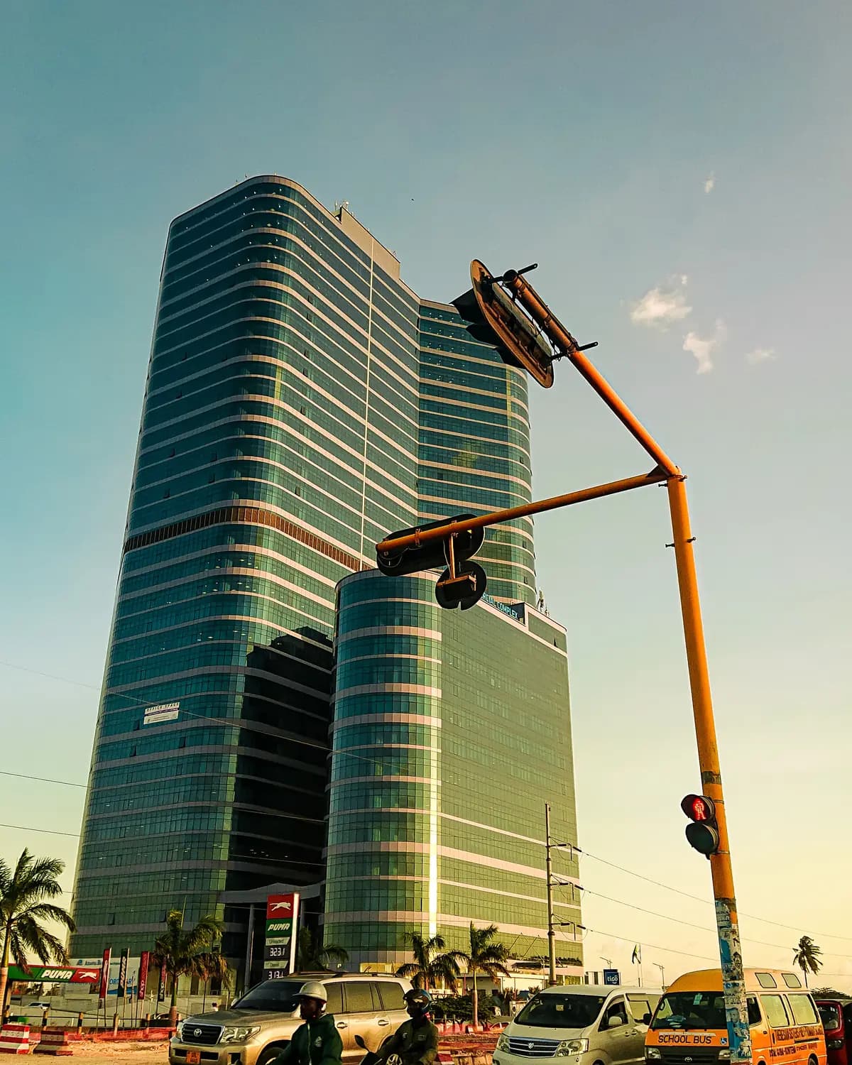 Office towers in Dar es Salaam at dusk